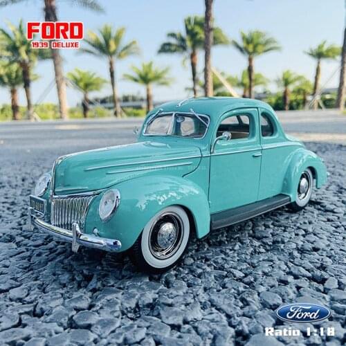 Maisto 1:18 1939 Ford Deluxe Police Car Die casting model Alloy Retro Car Model Classic Car Model Car Decoration Collection gift