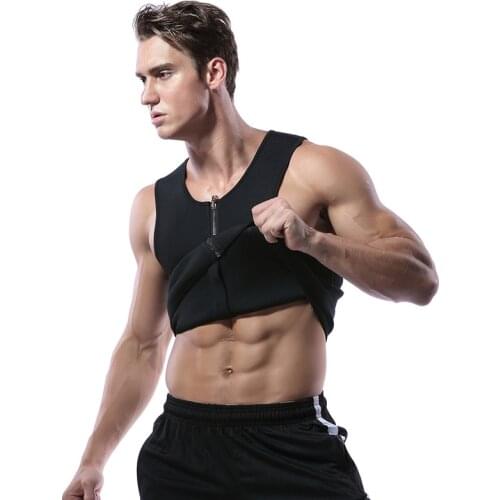 Men Waist Trainer Vest for Faja Best Waist Trainer Neoprene Fitness Corset Body Shaper Zip Sauna Tank Top Workout Shirt Sauna
