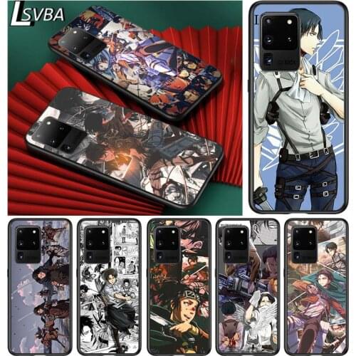 Cartoon Attack on Titan for Samsung S20 FE Ultra Plus A91 A81 A71 A51 A41 A31 A21 A11 A72 A52 A12 Soft Black Phone Case