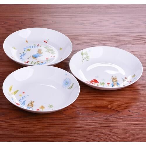 Dinner plate ceramics tableware 8 inch dishes and plates sets dinnerware Rabbit pictures kitchen dishes Breadbasket Food Keeper