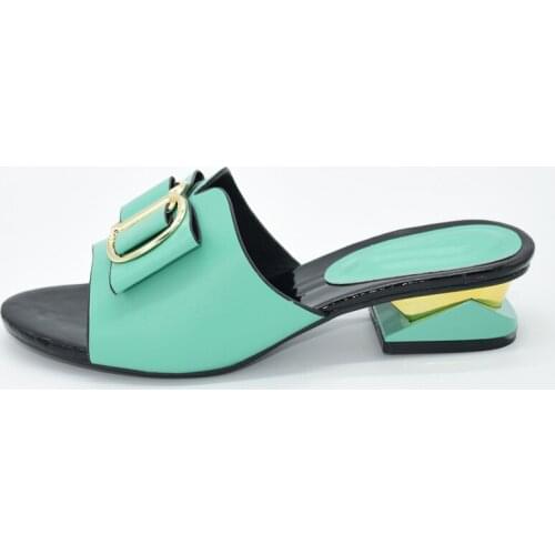 Latest Nigerian Style Slippers for Women Fashion Matching Shoes for Women Low Heel Shoes for Ladies Summer Women Wedding Pumps