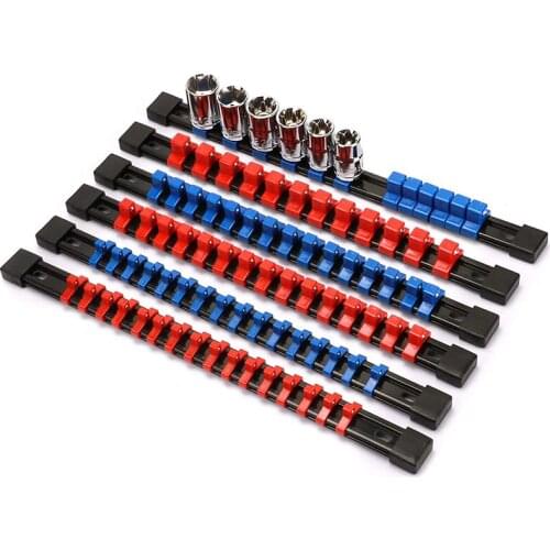 New ABS Socket Organizer Drive Socket Holder, 1/4 inch Drive x 32 Clips, 3/8 inch Drive x 30 Clips, 1/2 inch Drive x 24 Clips,6