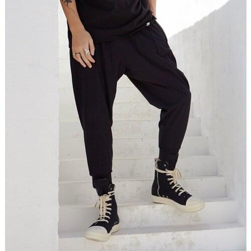Slim pants 2020 new harem pants dark mens pants hairdresser casual pants sports pants