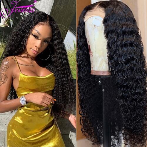 13X4 Deep Wave Wig Cheap Human hair Brazilian Curly Lace Front Wig 4X4 Closure 30 Inch Virgin Hair Wigs Cheveux Humain Remy Wig