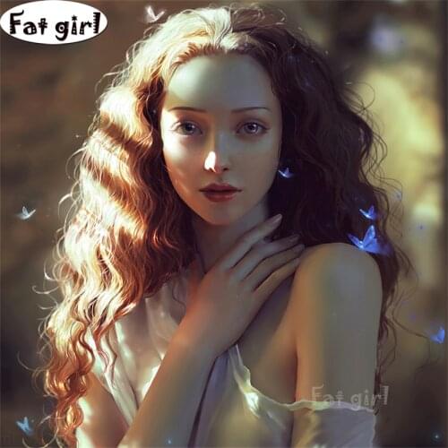 Full Diamond Painting 5D Cross Stitch Beauty Portrait Mosaic butterfly Embroidery DIY square round Handmade hobby living Decor