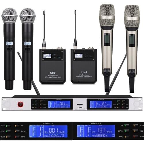Full Metal New Generation Upgrade SM58 Wireless Karaoke Microphone System Dual SKM9000 UR2 Headset Microfone EM6000
