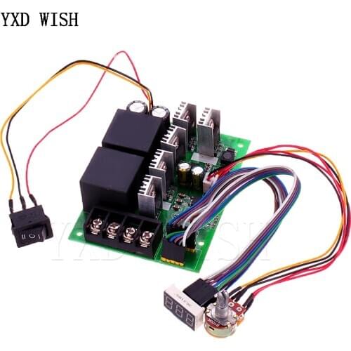 PWM DC Motor Speed Controller DC 10-55V Digital LED Display 0 -100% Adjustable Drive Module Input MAX 40A-60A 12V 24V 36V 48V