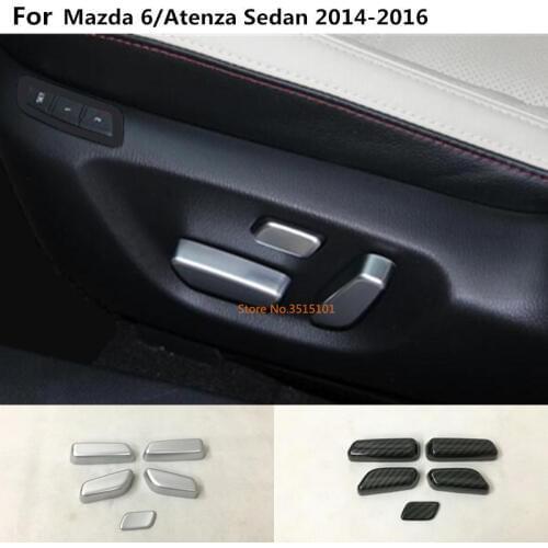 Car Styling Cover Seat Adjustment Knob Button Switch Trim Stick 5pcs For Mazda 6/Atenza Sedan 2014 2015 2016 2017 2018