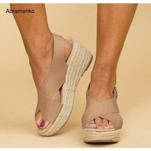 Wedges Shoes For Women High Heel Sandals Summer Female Shoes Flip Flop Comfort Chaussures Femme Platform Sandals Plus Size 35-43