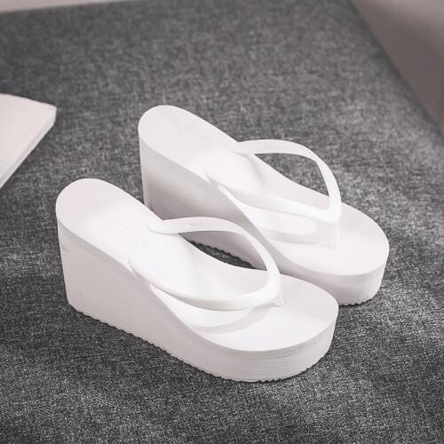 Low Slippers Women Summer Shoes Woman 2020 On A Wedge Rubber Flip Flops Heeled Mules Candy Colors Platform Shale Female Beach