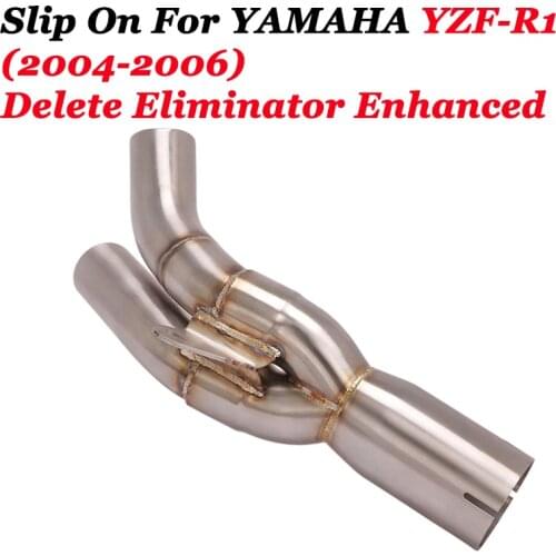 Slip On For YAMAHA YZF-R1 R1 2004 2005 2006Motorcycle Exhaust Modify Middle Link Pipe Escape Catalyst Delete Eliminator Enhanced