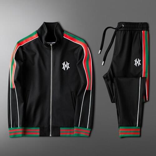 Two-piece leisure sports suit couple suit new trend all-match slim