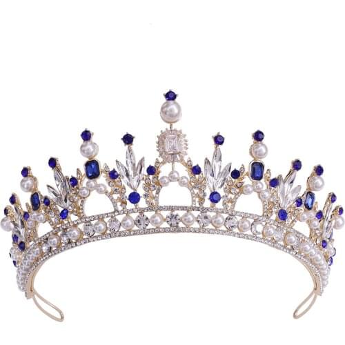 Bridal Baroque Pearls Crown Jewelry Inlaid With Zircon Multicolor Bridal Wedding Accessories Bridal Dress Jewelry VL