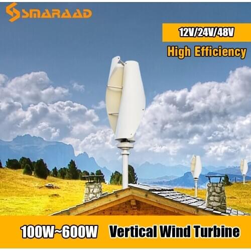 SMARAAD New Energy Windmill 300w 400w 600w Vertical Wind Turbine Generator 12v 24v 48v Maglev Generator With MPPT Controller