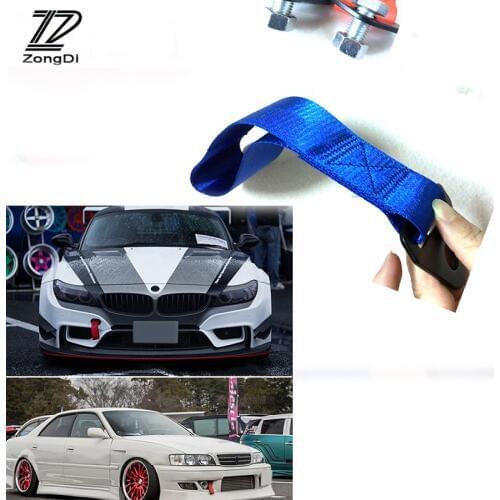 ZD Car Styling Racing Trailer Rope Belt Hook Strap Nylon Tow For Hyundai Tucson 2017 Solaris ix35 i30 Suzuki Swift Mitsubish ASX