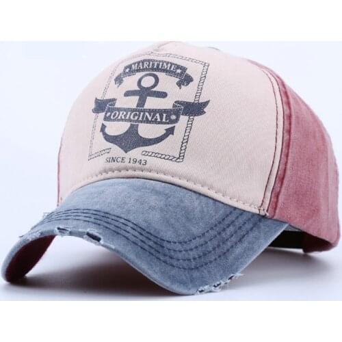 Women Men 1943 Anchor Printed Cap Maritime Original Caps Retro Cotton Baseball Hats With Faux Leather Belt Fisherman Hats YY138