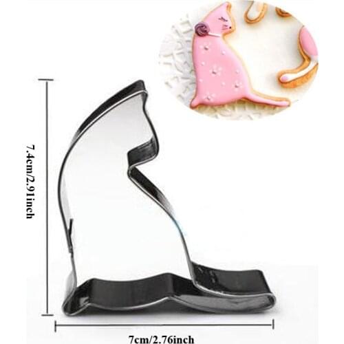 1pcs cartoon cute cat Metal Cookie Cutter Fondant Cake sugar craft Decor Pastry Biscuit tool cupcake topper sandwich fruit mold
