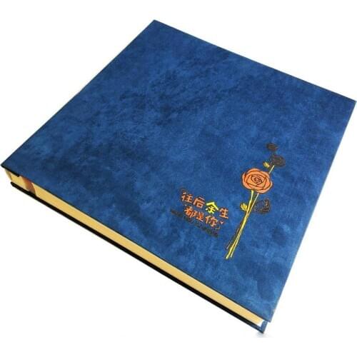 18 Inch 40 Pages White Paper Velvet Cover Scrapbook Wedding Guest Book DIY Anniversary Travel Memory Scrapbooking Photo Album