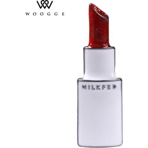 2018 Fashion Jewelry New Korean Enamel Pin Metal Lipstick Brooch Lapel Pin Men Suit Brooch Vintage Small Brooches For Women