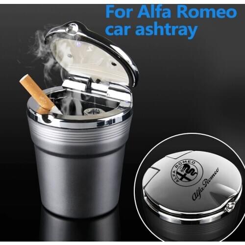 Car Led Lights Creative Personality ashtray cigarette dustbin for ALFA ROMEO Mito 147 156 159 car accessories interior