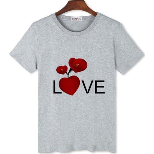 BGtomato creative design lovers t-shirt hot sale beautiful flowers tshirt new fashion popular lovers tops summer shirts