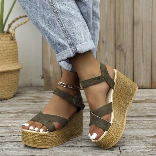 High Heels Ladies Summer Shoes Wedge Bohemian Ladies Sandals Flat Beach Sandals Open Toe Womens Shoes