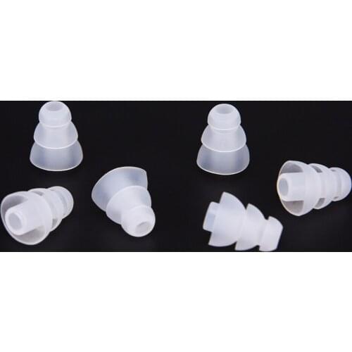 6pcs/3pairs Three Layer Silicone In-Ear Earphone Covers Caps Replacement Earbud Bud Earbuds Earplug Ear Pads Cushion