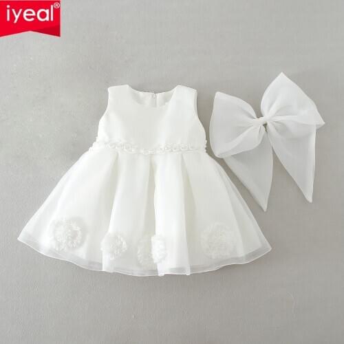IYEAL High Quality Baby Girl Dress for Princess Girl Infant 1 Year Birthday Wedding Party Dresses Christening Gown 0-2 YEARS
