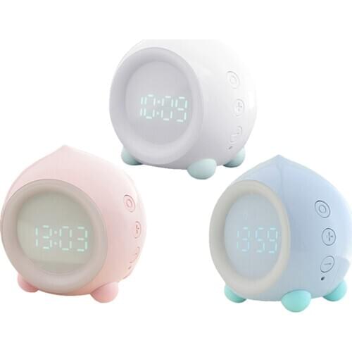 Digital Alarm Clock Night Light Thermometer Display Bluetooth App Control LED Digital Kids Wake Up Alarm Clock