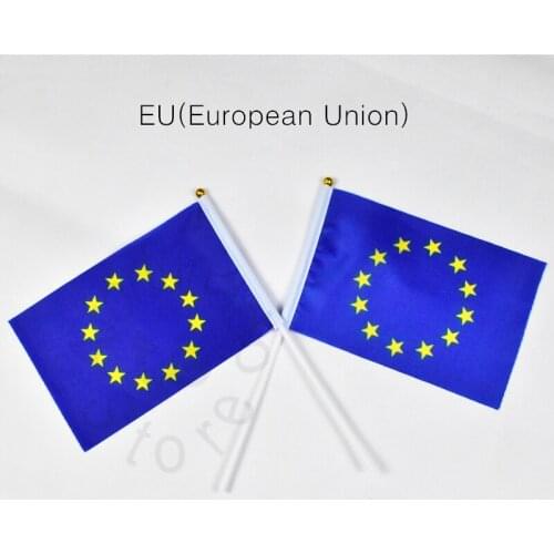 EU european union flag Banner 14*21cm hand waving National flag Home Decoration flag banner