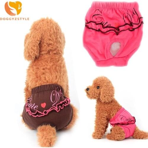 Dog Physiological Pants XS-L Diaper Sanitary Washable Female Dog Shorts Panties Menstruation Underwear Briefs DOGGYZSTYLE