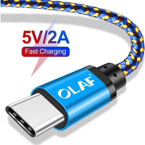 OLAF USB Type C Cable for Samsung S9 S8 S10Fast Charge Type-C Mobile Phone Charging Wire USB C Cable for Xiaomi mi9 Redmi note 7