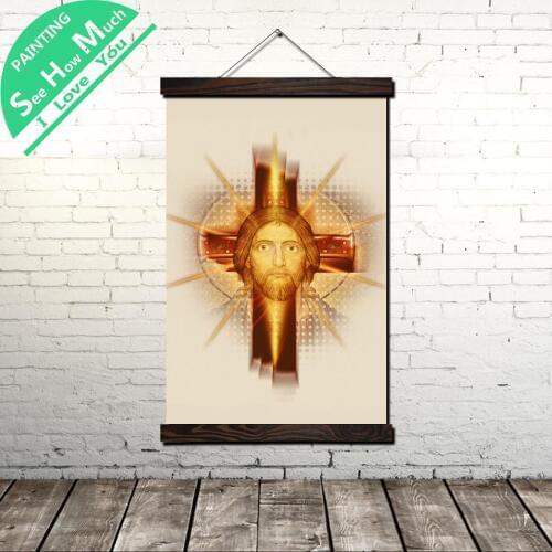 Jesus Christ Sun Scroll Painting Canvas Vintage Poster and Prints Wall Art Pictures Living Room Bedroom Farmhouse Decoration