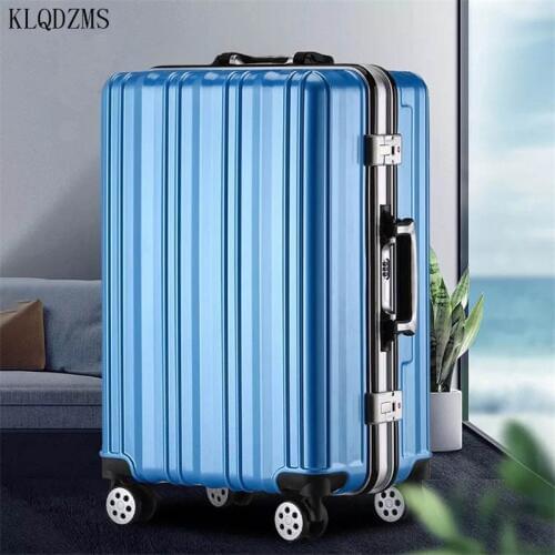 KLQDZMS high quality 100% aluminum frame 20/24inch PC rolling luggage spinner brand travel suitcase on wheels