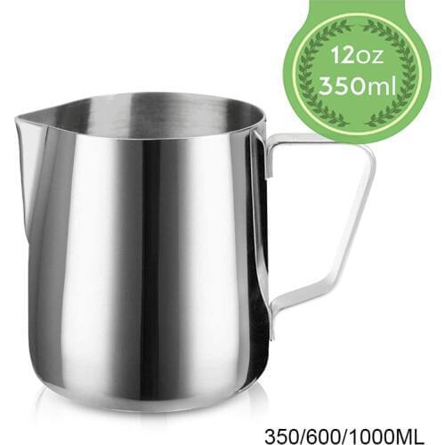 Coffee Latte 304 Stainless Steel Coffee Mug Milk Frothing Pitcher Jug,350/600/1000ml Espresso Cappuccino Coffee Cup Double Scale