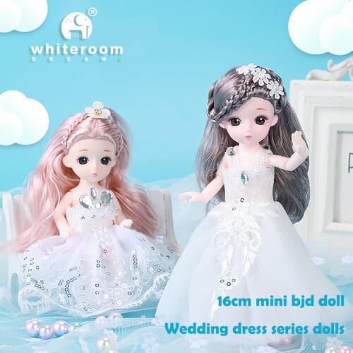 EIEIO 16cm Bjd Doll 13 Moveable Joints Girls Dress Toy with Clothes Shoes 6 inches Kids Toys for Girls Children Birthday Gift