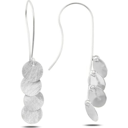 KUTAYDAN Dangle Round Broseli Earrings 925 Sterling Silver