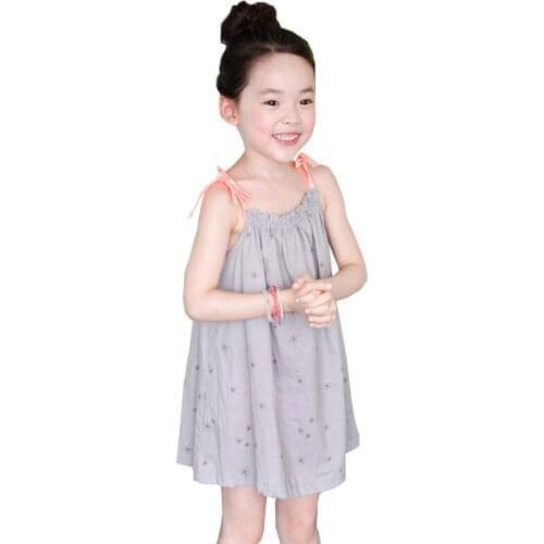 Girls dress summer new sleeveless princess dress print cute sweet beach skirt girls clothing age 3-14 years old