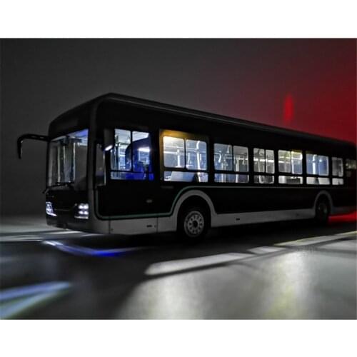 1:42 YuTong U12 City Bus Light Diecast Model Bus Car Toys Boys Girls Gift Collection For Display Ornaments