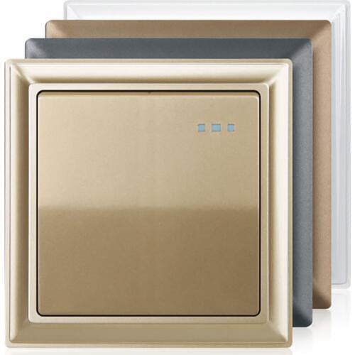 1Gang 2 Way 16A EU Wall Switch Push Button Switch Wall Light Switch PC Frame Panel On/Off Lamp Switch White Black