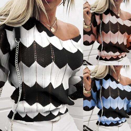 Autumn Womens Sweater New V-neck Hollow Pullover Knit Long Sleeve Sweater 2021 Streetwear Korean Fashion кофта женская