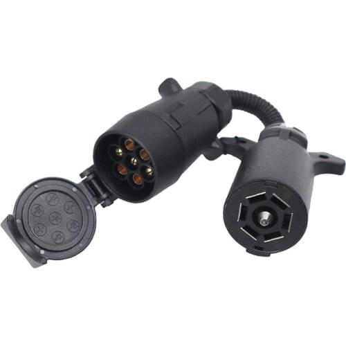 7 Blade RV To 7 Way Pin Trailer Adapter Connector 7 Pin Trailer Light Converter Semi-trailer Trailer Plug Adapter