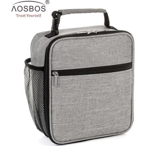 Aosbos Portable Cooler Lunch Bag Oxford Thermal Insulated Food Bags 2019 Print Food Picnic Lunch Box Bag for Men Women Kids