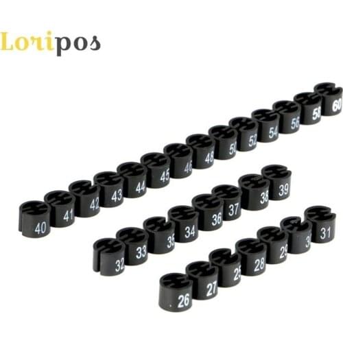 Plastic Black Size Circle For Coat Hanger Sizer Marker Ring Garment Pants Size Number Beads Clip Buckle Size Snap Number Cube