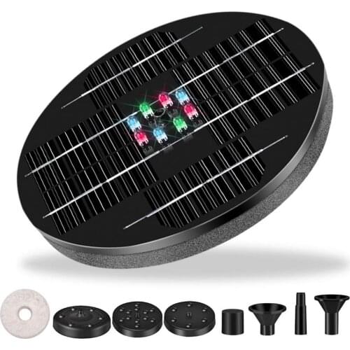 2.4W 9V Solar Fountain Pump Portable Floating Powered Solar Water Fountain Water Pump For Birdbath Garden Backyard Pond Pool