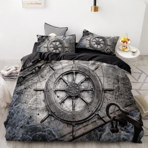 Luxury Bedding Set King Queen Custom Size 3D Duvet Cover Quilt Set Bedclothes steering wheel World Map Skull Printed Bed sets