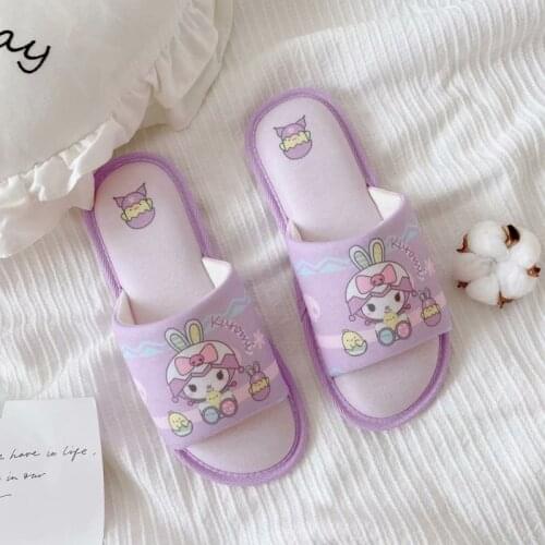 Sanrio Hello Kitty slippers cartoon summer household slippers female non-slip soft-soled home shoes indoor girl fashion slippers