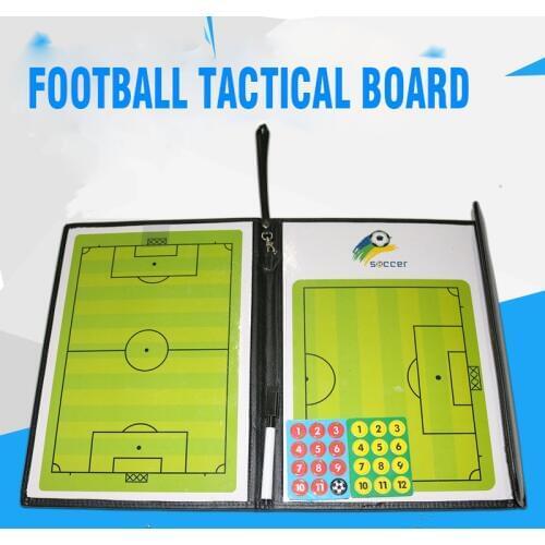 Football Tactical Board Foldable Magnetic 2.5 Fold Leather Soccer Game Dedicated Trainning Assisitant Coaching Teaching Board