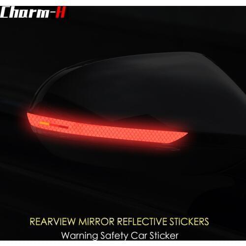 Reflective Safety Warning SignTape Strip Marking Sticker for Audi a6 c7 4g 2012-2018 Anti-collision Side Rearview Mirror Sticker
