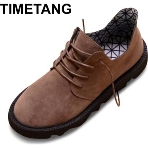 TIMETANG Brand Canvas Shoes Women Autumn Winter High Quality Shoes Ladies Casual Shoes Lace Up Women Flats